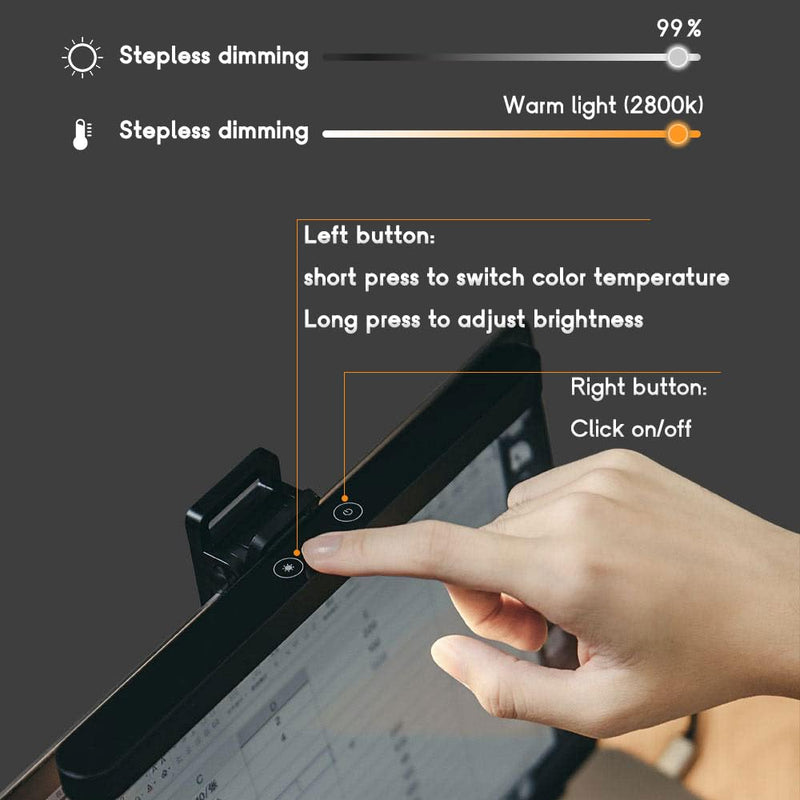 Laptop Monitor Light Bar, Computer USB Lamps with Touch Dimmer Switch, E-Reading LED Light Anti-Glare for Office/Home, Hue/Brightness/Color Temperature Adjustment