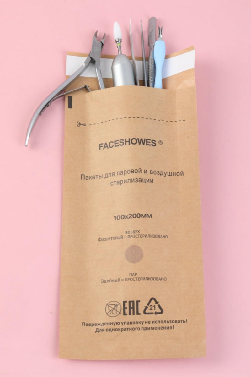 Esshogo Sterilisation Bags, Dental Self-Sealing Bags, Disposable Sterilisation Bag, 100 x 200 mm, Pack of 50
