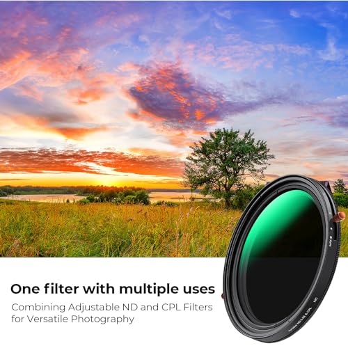 K&F CONCEPT 67mm Variable ND2-32 & CPL Polarizing Effect in 1 Lens Filter
