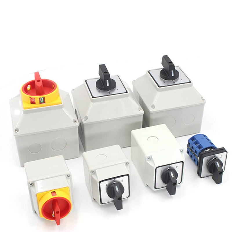 [AUSTRALIA] - 1Pcs Universal Changeover Selector Switch, with Installation Waterproof Box, 3 Positions 8 Terminals, Power Transfer Switch, LW26-63A 220V 63A Motor Generators, Rotary Cam Selector 63A 8 Terminals 