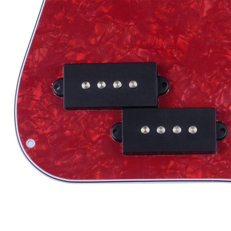 Red Pearl Pre-wired Bass Pick Guard Loaded P Bass Pickguard for Precision P Bass Red Pearl
