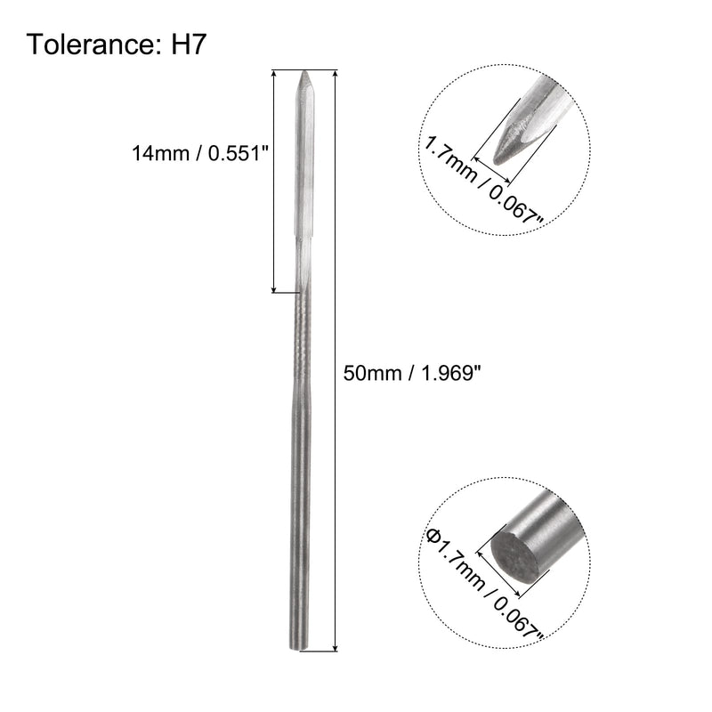 QUARKZMAN Drill Bit 1.7mm H7 Metric Machine Reamer Drill Bit for Metal Wood Hole Drilling Straight Groove High Speed Steel Tool