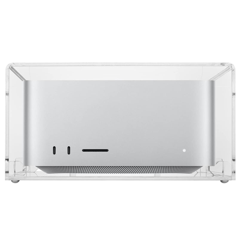 Acrylic Stand for Mac Studio M1-M4, Mac mini M1 M2 2010-2023 | Clear Desktop Holder, Stable Anti-Slip, Heat Dissipation, Space Saving, for 2010-2023 Models