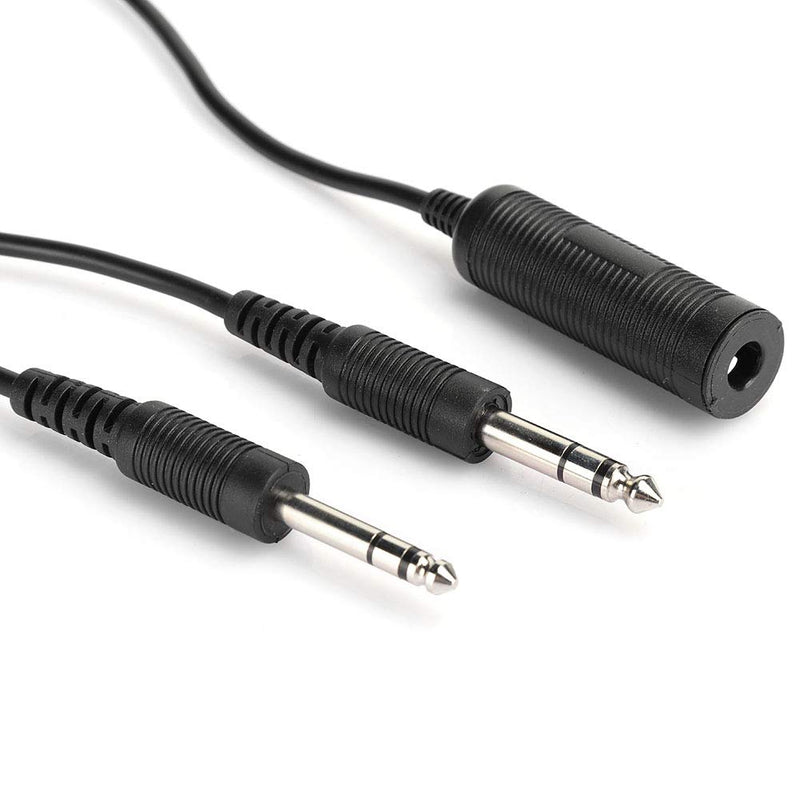 Mugast U 174 Headset Adapter,Portable Headphone Adapter Cable for Helicopter to General Aviation Dual Plugs -