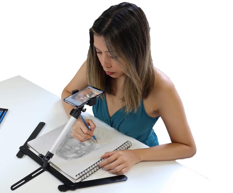 YIFMEIG Overhead Tripod for Mini Projector - Phone Holder,Camera Stand,Webcam,Stronger Support with Clip for Cookie Decorating,eaching Online Live Streaming and Showing 360° Rotation