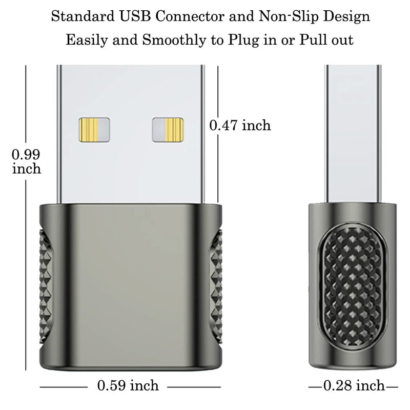 AuviPal USB C Female to USB Male Adapter 2 Pack, USB A Charger to USB Type C Cable Converter for Apple Watch iWatch Series 7 SE, iPhone, AirPods, iPad, Samsung and More