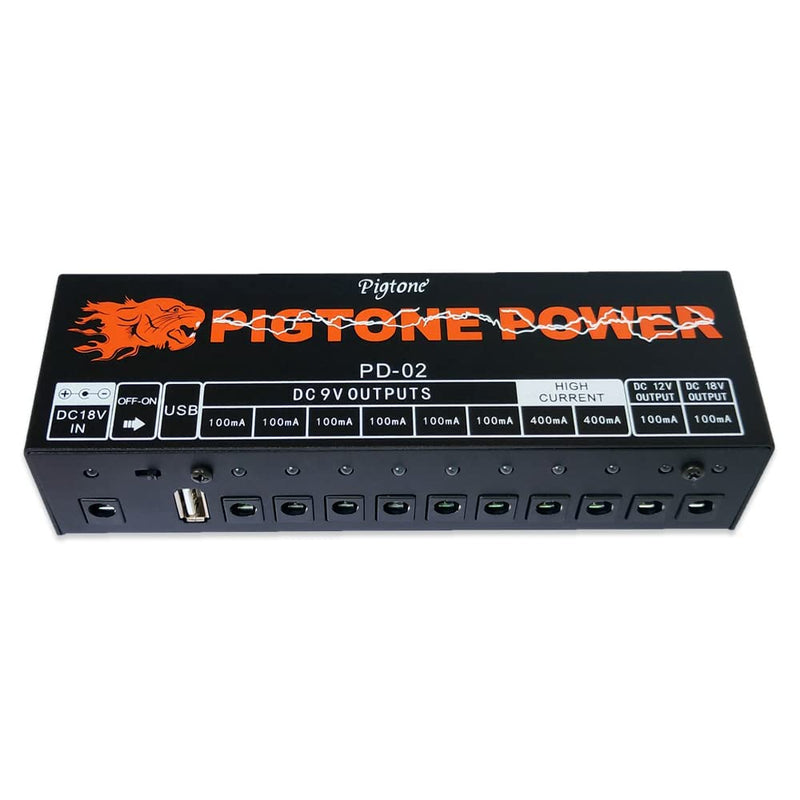[AUSTRALIA] - Guitar Pedal Power Supply 10 Isolated DC Outputs for 9V/12V/18V Effect Pedal with USB Port PD-02 