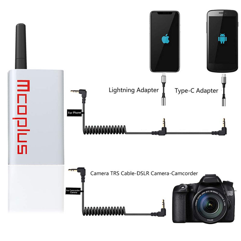 mcoplus 48 Channel UHF Wireless Lavalier Lapel Microphone with 2 Transmitters, 1 Receiver for DSLR Camera, XLR Camcorders, PC, Smartphone Mobile Devices, Video,Interview,TV,ENG Vlog YouTube UHF48-2T 1R