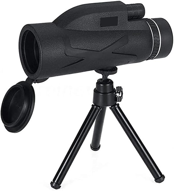 [AUSTRALIA] - 80x100 high-Definition monocular Telescope, Adult and Smartphone Adapter and Tripod, Night Vision monocular Telescope for Hunting, Star Watching, Bird Watching, Wildlife Camping, Hiking (Black) 
