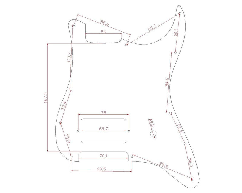 [AUSTRALIA] - Dopro 11 Hole ST Strat One Humbucker Guitar Pickguard Scratch Plate Fits FD Delonge White 3 Ply 