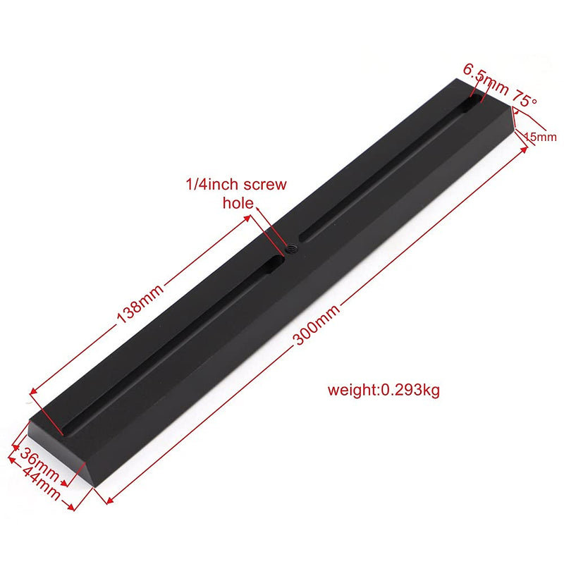 Dovetail Telescope Mounting Plate 10cm 21cm 30cm 40cm for Equatorial Tripod Long Version Binocular- 75° Black Plate Standard Size (30CM)