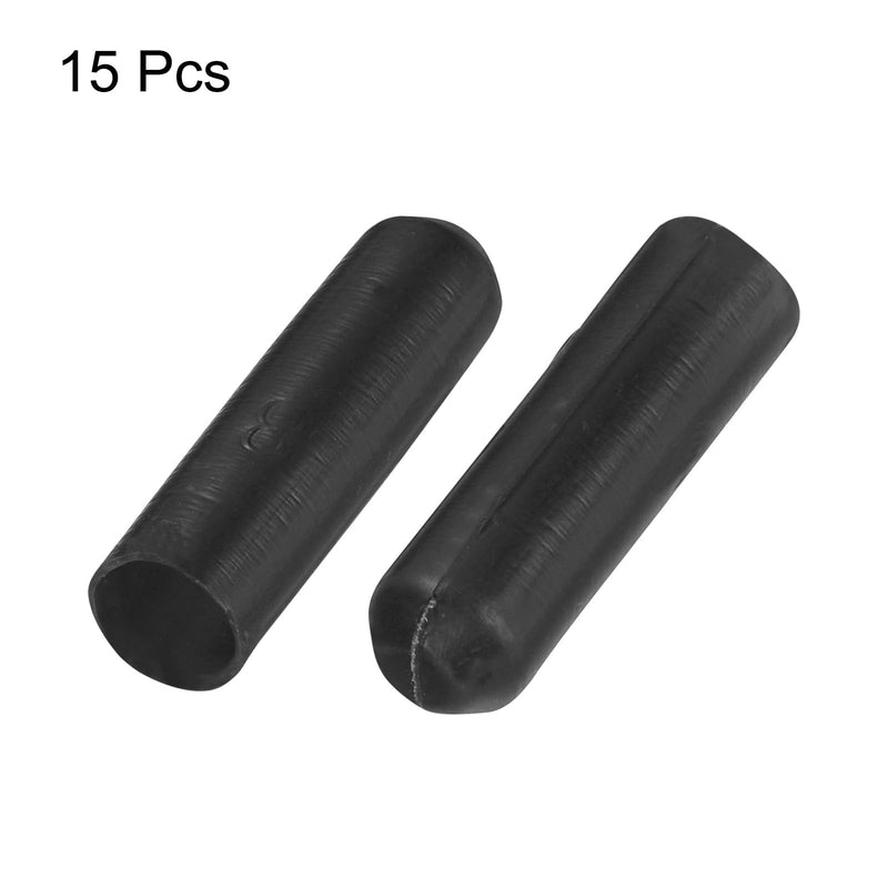 QUARKZMAN Pack of 15 Heat Shrink Caps 10 mm ID x 42 mm L 3:1 Heat Shrink Tube Caps with Seal, Waterproof Tape for Electrical Cables, Black 10mm x 42mm