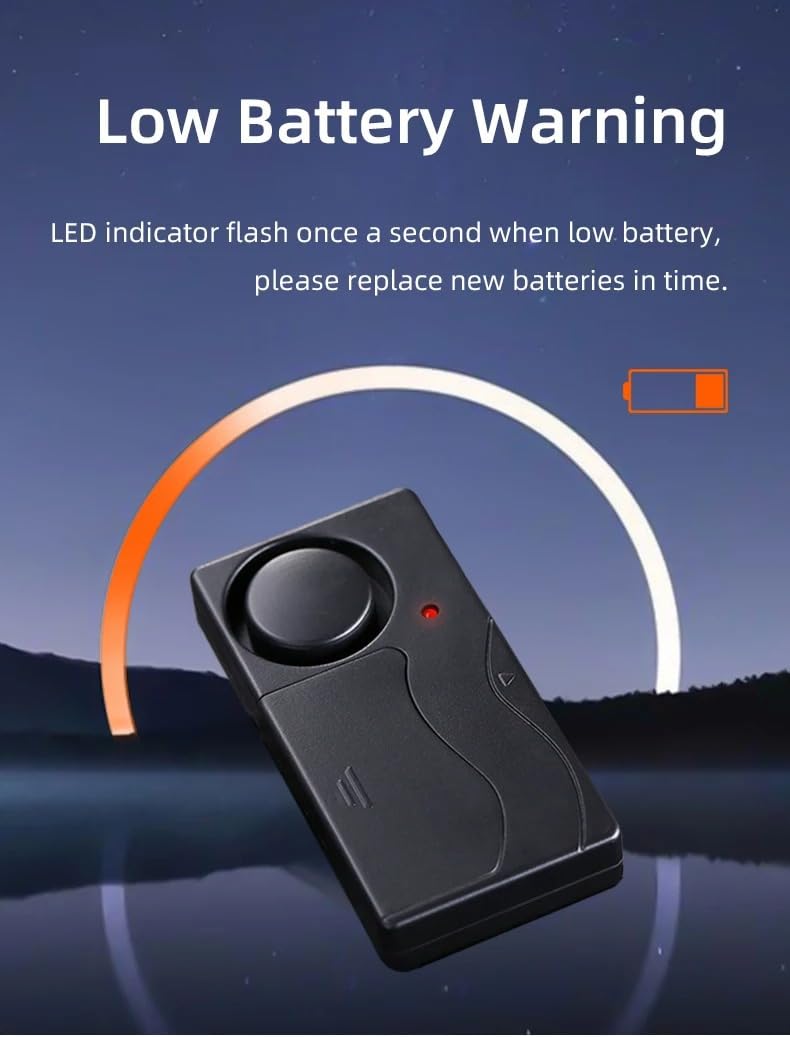 [AUSTRALIA] - Mengshen Wireless Anti Theft Vibration Door Window Alarm Motion Sensor with 2 Remote Control Burglar Alarm for Bicycle EBikes Scooter Car 110dB Loud (4 Sensors with 2 Remote Control) 