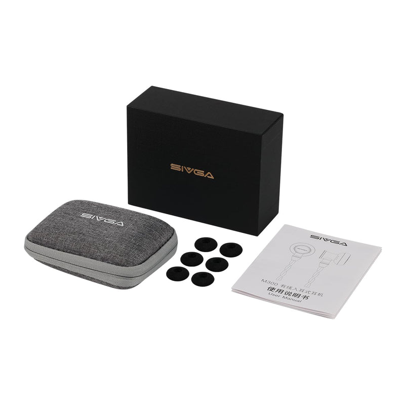SIVGA M300 Wooden HiFi Wired Earbuds, 15.4mm Driver, 3.5mm Plug | African ebony housing, graphene diaphragm, and silver-plated OFC cable for spacious HiFi sound, rich bass, and clear detail.