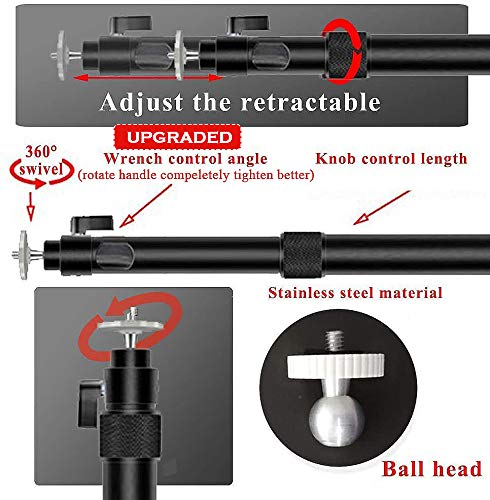 Upgraded Longer Projector Mount, Universal Extending Projector Ceiling Mount with Height Extendable Length 15-22 in / 37-56 cm Adjustable 360°Angle Rotatable Drop Ceiling Projector Mount Black Medium