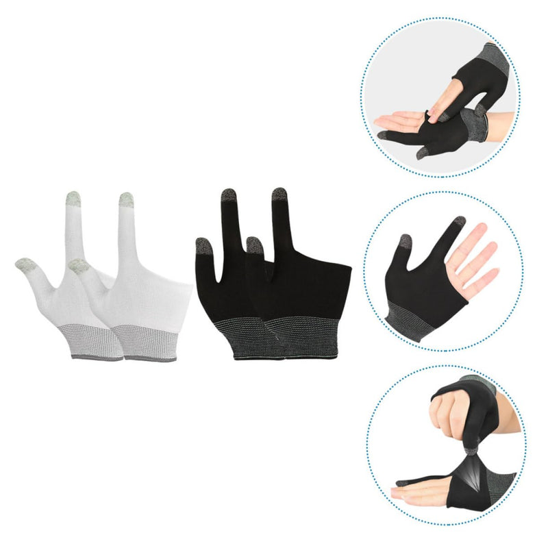 2 Pairs Game Gloves Thumb Sleeves Mobile Gaming Phone Gaming Gloves Comfort Gaming Gloves Touch Finger Gloves for Gaming Comfort Finger Gaming Gloves Mittens Nylon Breathable