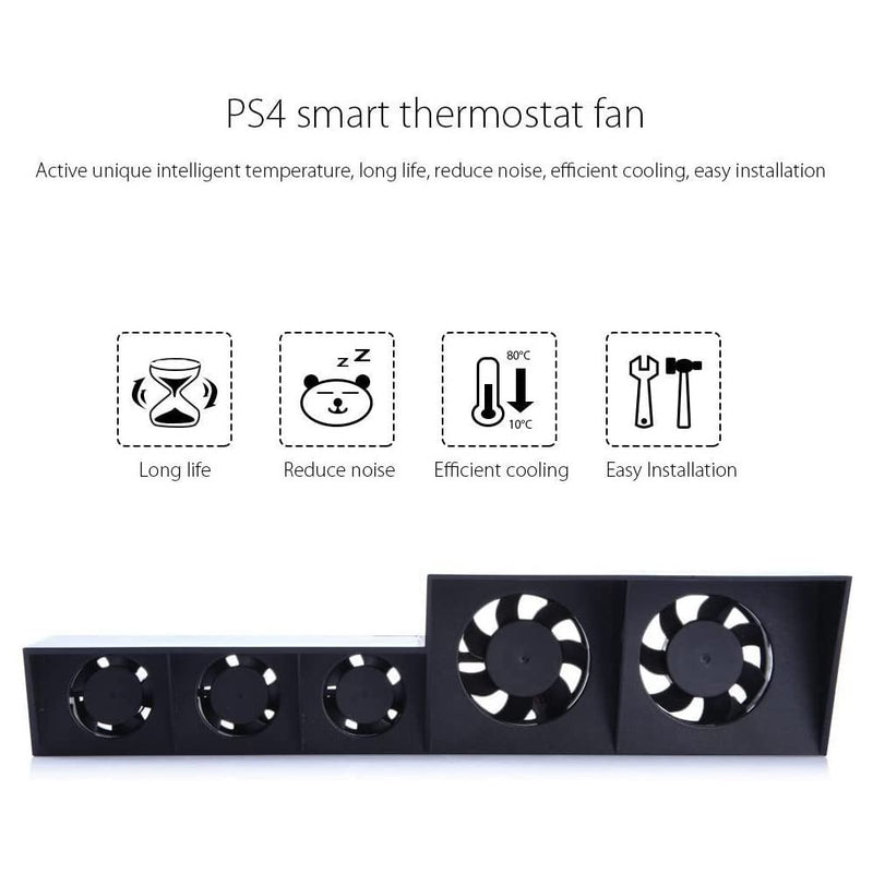 PS4 Cooling Fan 5 Fan System Station PS4 Turbo Fan USB External PS4 Cooler Temperature Control Cooling Fans - axGear