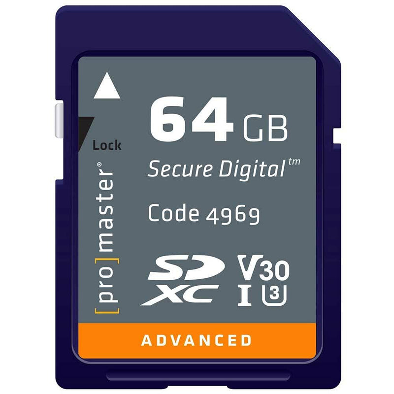 Promaster ADVANCED SDHC 64GB Memory Card 633X U3 V30