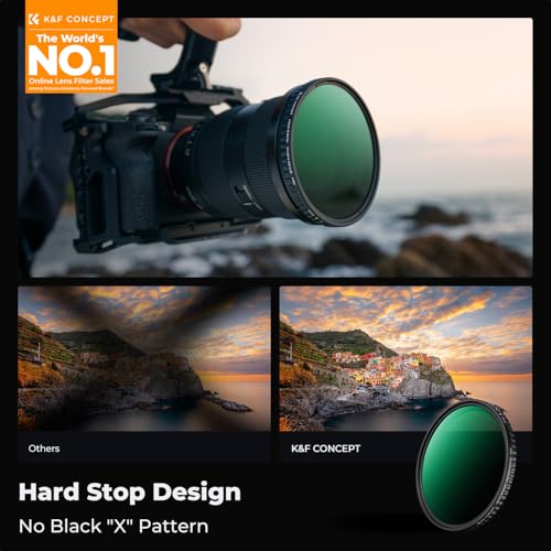 K&F CONCEPT 40.5mm Variable ND Filter ND2-ND32 (1-5 Stops) No X Cross