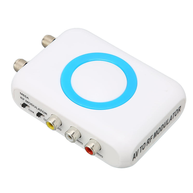 M65A‑NTSC RF Modulator, NTSC TV Link Modulator AV to RF Converter, VHF Demodulator Converter with Output Channel Selectable, for CATV System