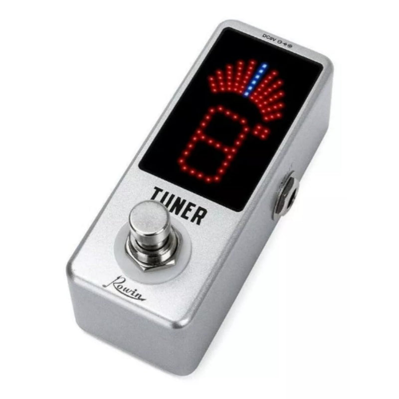 Rowin High Precision Guitar Chromatic Tuner Pedal Ture Bypass Silver