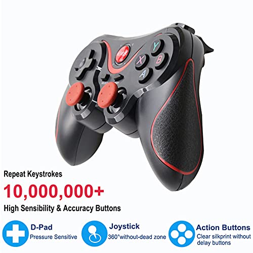 Android Gamepad Controller, Megadream Wireless Key Mapping Gamepad Joystick Perfect for Call of Duty & Apex Legends & More, Compatible for Samsung Galaxy HTC LG Other Phone, Not for iOS Black+Red