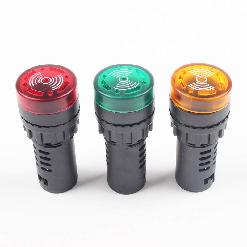 Red Indicator Light with Buzzer DC 24V 22mm Panel Mount Indicator Light for Panel Mount