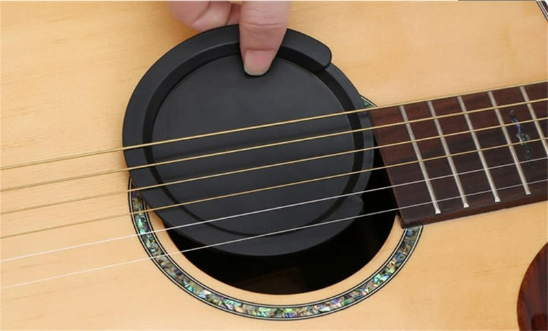 [AUSTRALIA] - Acoustic Guitar Soundhole Cover - Acoustic Guitar Accessories - Eliminates Feedback,Black, Fits Most Standard 4" Sound Holes 4" 