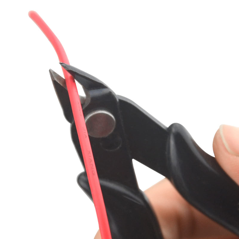 Flush Cutter Pliers 5Pcs Micro Wire Cutters with Spring Wire Cutters Precision Electronic Mini Cutting Pliers for Ultra-fine Cutting Needs Electronics Crafts Black 5Pack