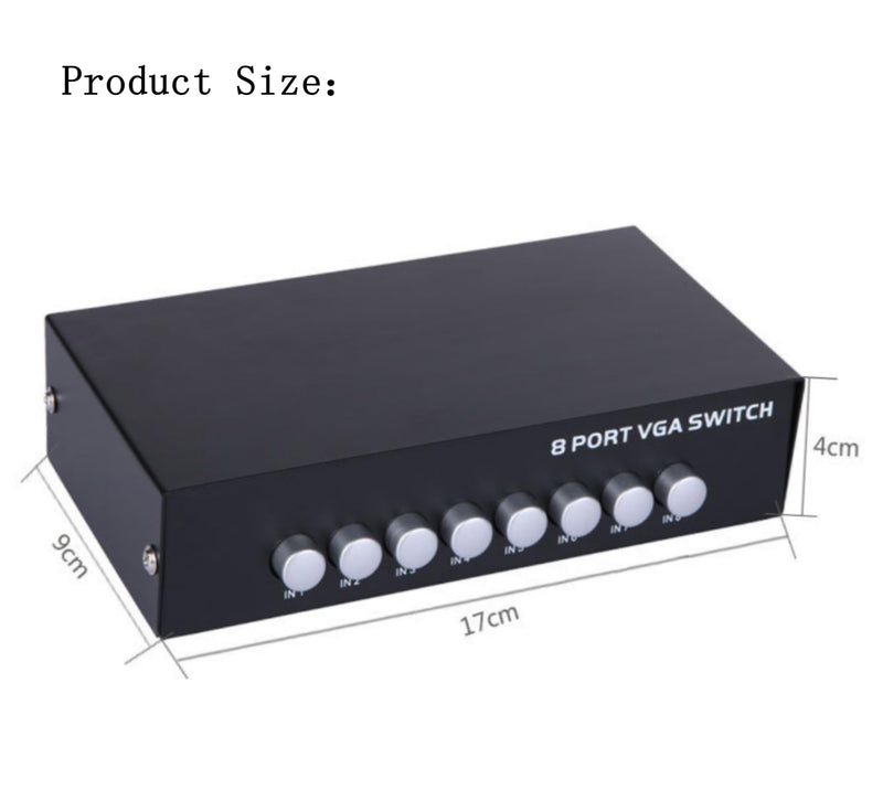 [AUSTRALIA] - 8 Port VGA Video switcher 8 in 1 Out 4 in 1 Out bi Directional Inter Convertible Video Sharer Computer Host External VGA TV Monitor Projector selector Switch Box 1 Host at a time 