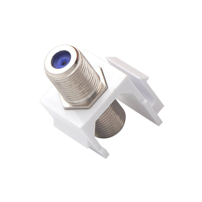 VCE Coax Keystone Jack Insert 10-Pack, 3GHz Coaxial Cable Connector, F-Type RG6 Cable Extender Female to Female for Wall Plate and Patch Panel, Nickel-Plated