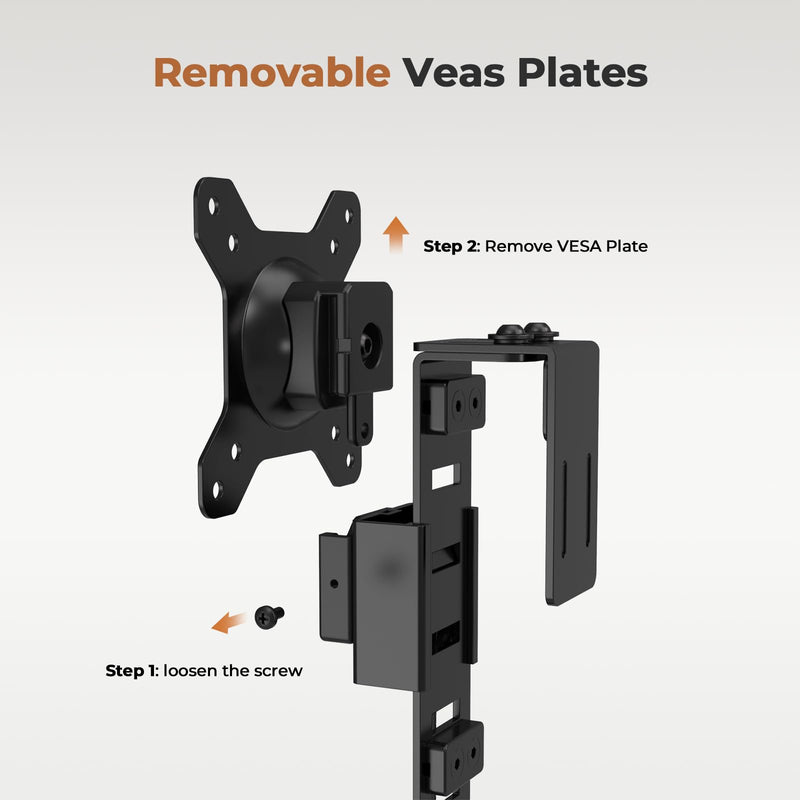 JOY worker Cubicle Monitor Mount, Angle & Height Adjustable Monitor Hanger | VESA 75*75/100*100mm, Fits 13-34 inch Monitors, Clamp Hook Top Holds Up to 17.6 lbs, for Office Use, Black
