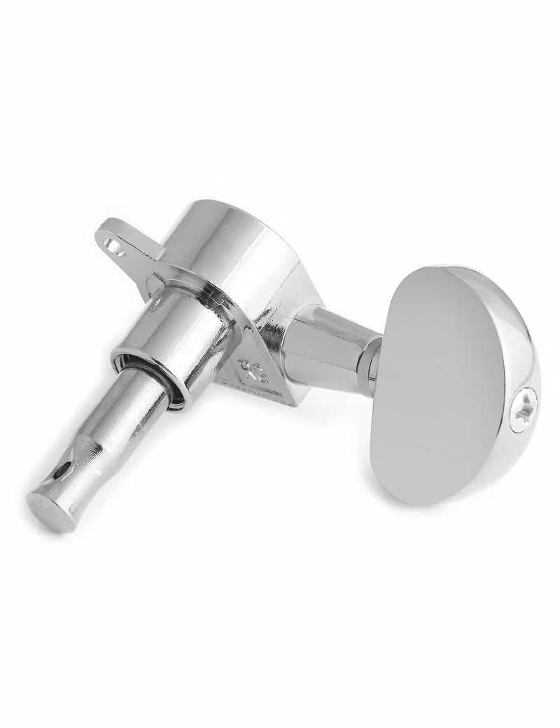 Bogart Sealed String Tuning Pegs Tuning Machines Grover Machine Heads Tuners Tuning Keys 6 In Line for Right Handed Acoustic Guitar or Electric Guitar Half Round Head Chrome., (TP 02-CR-6R)