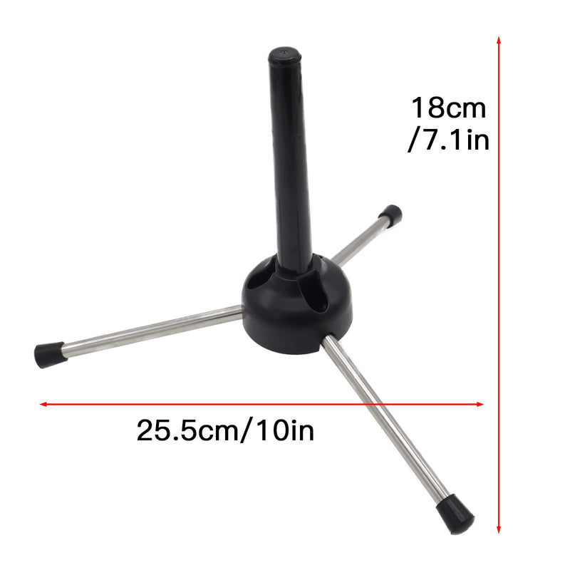 Portable Clarinet Stand Holder, Metal 3-Leg Clarinet Support, Flute Stand Compatible with Clarinets, Saxophones, and Other Wind Instruments