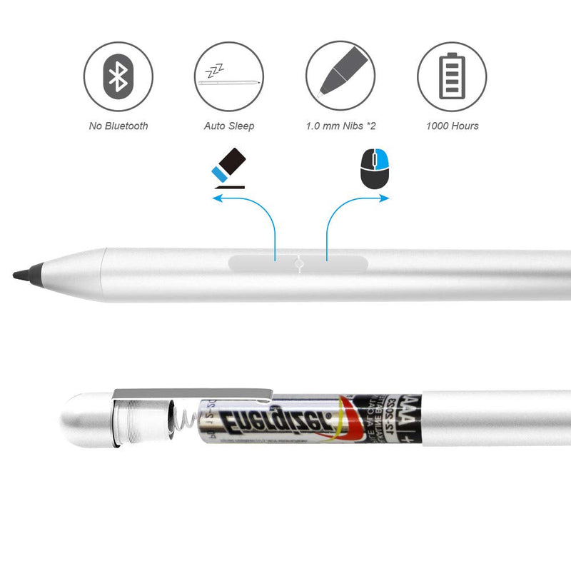Genuine Stylus Pen for HP Touch Screen Laptop, Compatible with HP Envy X360, HP Pavilion X360, HP Spectre X360 Touchscreen Devices Support Microsoft Pen Protocol Platinum