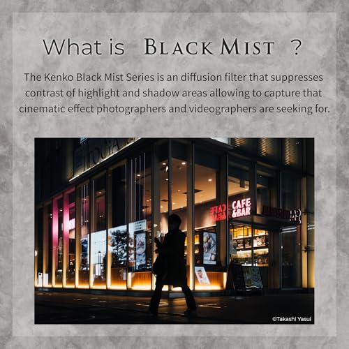 Kenko Lens Protection & Soft Effect Filter Black Mist Protector φ62mm, Multi-coted, 0.25 Soft Effect, for That Perfect Cinematic Scene, Made in Japan 825631 62mm