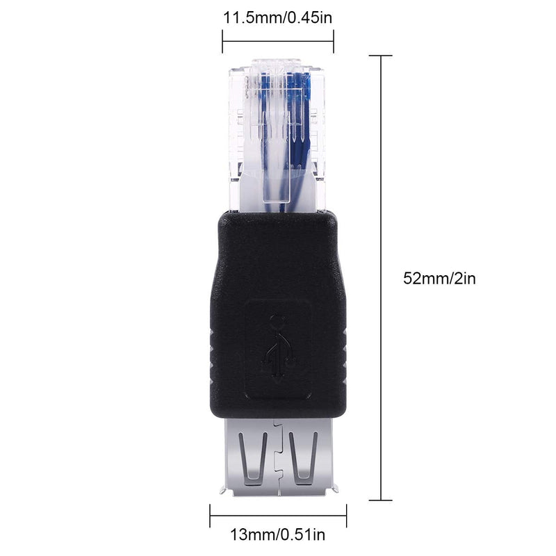 UCEC 1x Type A USB2.0 Female to Ethernet RJ45 Male Plug Adapter Connector