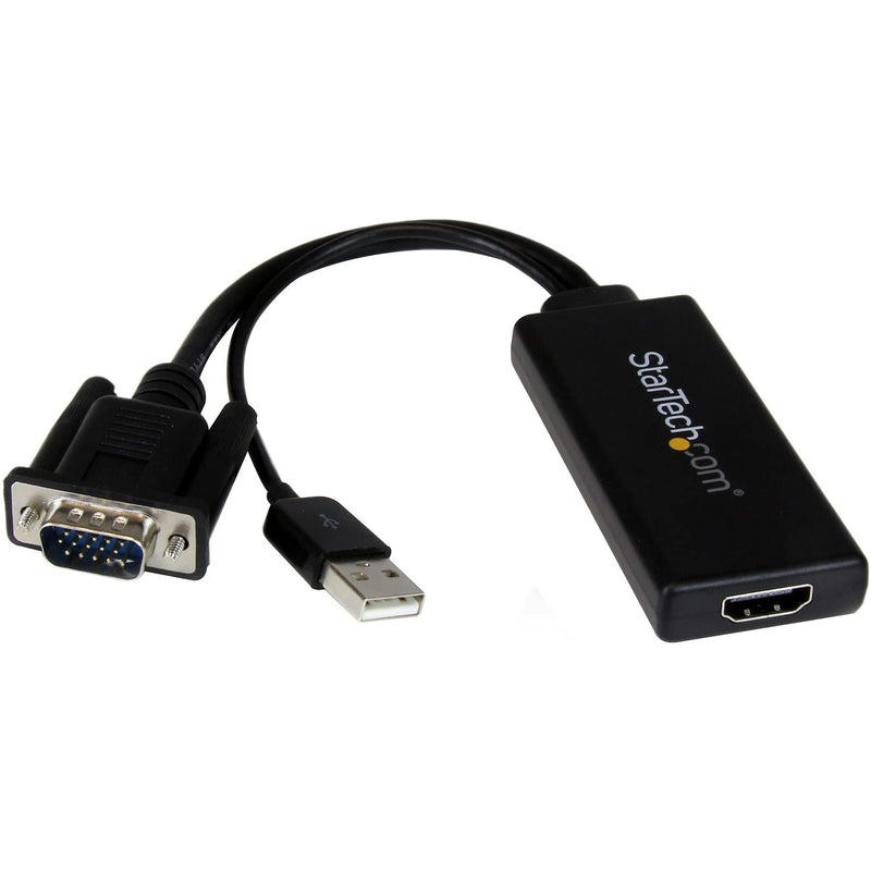 StarTech.com VGA to HDMI Adapter & 6ft (2m) Cable - 4K High Speed With Ethernet - UHD 30Hz Video - 1.4 Standard - Ultra HD Monitors, Projectors, TVs & Displays - Black