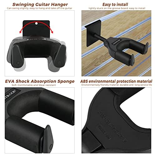 EASTROCK Guitar Wall Mount Hanger Auto Lock,Guitar Hanger Wall Hook Holder Stand for Acoustic, Electric, Classical, Bass Guitar Stand，Guitar Accessories (darkD) darkD