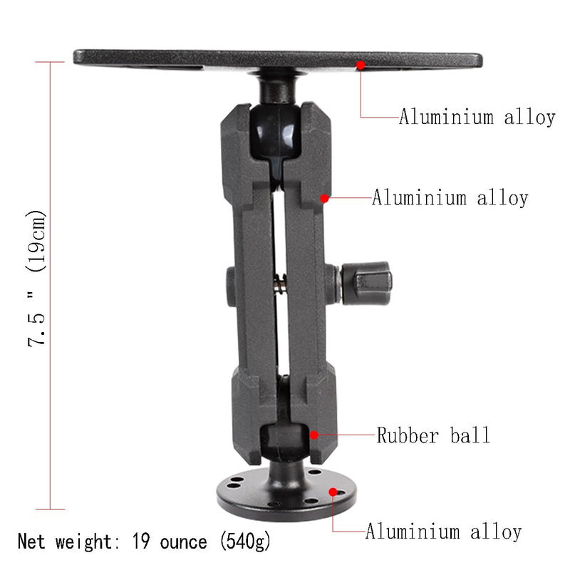 Aluminum Alloy Fish Finder Mount with C Size 1.5" / 38mm Ball | 5.9" Arm Marine Electronic Mount Compatible with Garmin,Humminbird, Lowrance and More