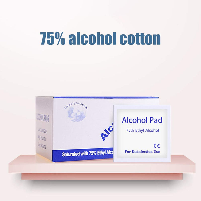 Pack of 100 Wet Wipes, Individually Wrapped Alcohol Preparation Pads, Flammable, Keep Away From Fire or Flames, Disinfectant Cotton for Skin Cleansing, Outdoor 1 stück (1er Pack)