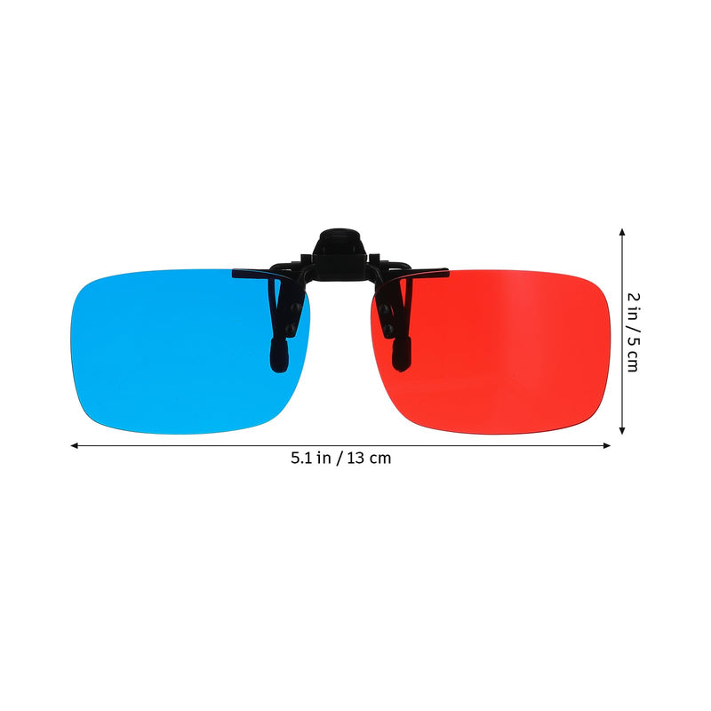 Milisten 2pcs 3D Clip On Glasses Red Blue Glasses 3D Glasses Myopia Special Stereo Clip for 3D TV Cinema Films DVD Viewing Home Movies