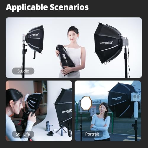 Ambitful Quick Release Softbox with Grid 23.6inch/60cm for Godox Mount 60cm