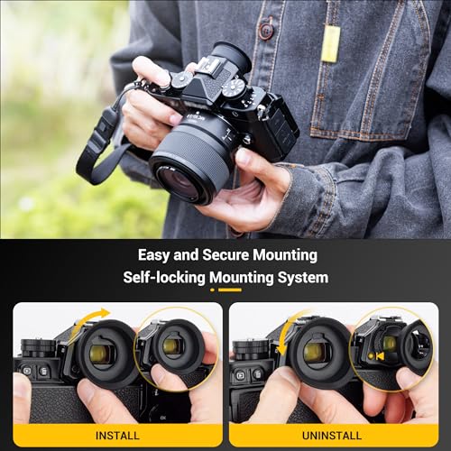 Long Soft DK-33 Eyecup Eyepiece Viewfinder Cover & Metal Hand Grip for Nikon Zf Camera, Nikon Zf Accessories