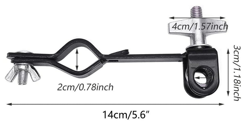 Cowbell Holder Clamp Drum Set Mounting Clamp Bracket for Jam Blocks Tambourine Cymbal Black Powder Coated Steel