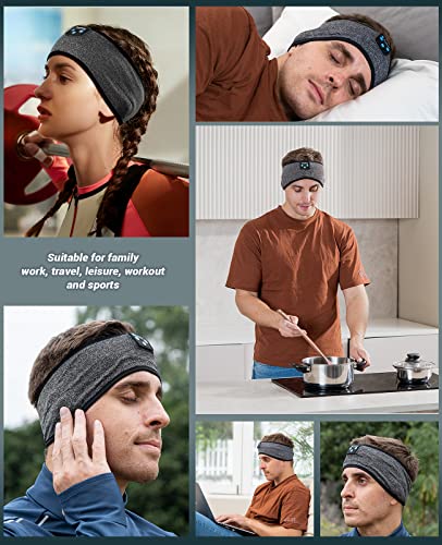 [AUSTRALIA] - Sleep Headphones, Headb, Headphones, Bluetooth Headb, Sleeping Headphones for Side Sleeper, Elastic Music Sleep B, Cozy ASMR Wireless Eye Mask Tech Gadgets Gifts for Men Women Coalblack 