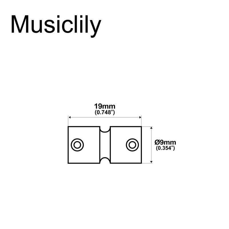 Musiclily Pro 19mm Steel Bass Bridge Saddles for 4-String Precision Jazz Bass, Chrome (Set of 4)