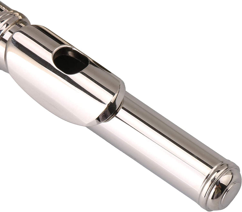 Silver Plated Flute Curved Head Joint Mouthpiece Replacement Woodwind Instrument Accessories