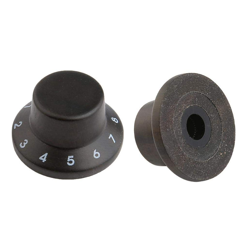 KAISH 2-Pack Wood Knobs LP/Strat Style Bell Knobs Guitar Bass Wood Top Hat Knob with Numbers 1-10 Rose Wood Pack of 2