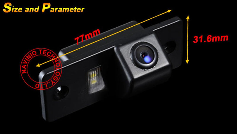 car Backup Camera, Waterproof Rear View License Plate Car Rear Backup Camera for VW Touareg Golf V Skoda Fabia Passat B5 Tiguan Polo Santana